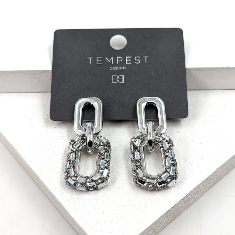 Tempest XG011E Chunky Chain Silver Earrings