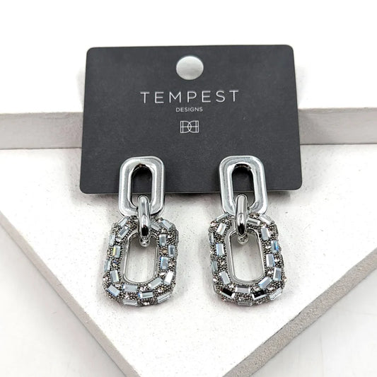 Tempest XG011E Chunky Chain Silver Earrings