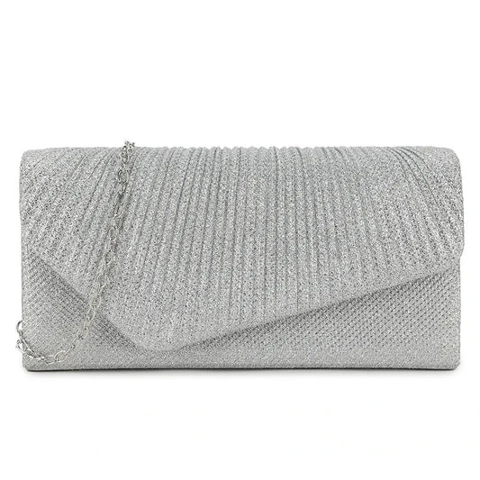 Koko Y3079 Silver Glitter Clutch Bag Silver