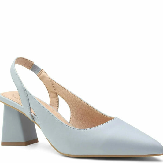 Betsy Light Blue Pointed Court Shoe