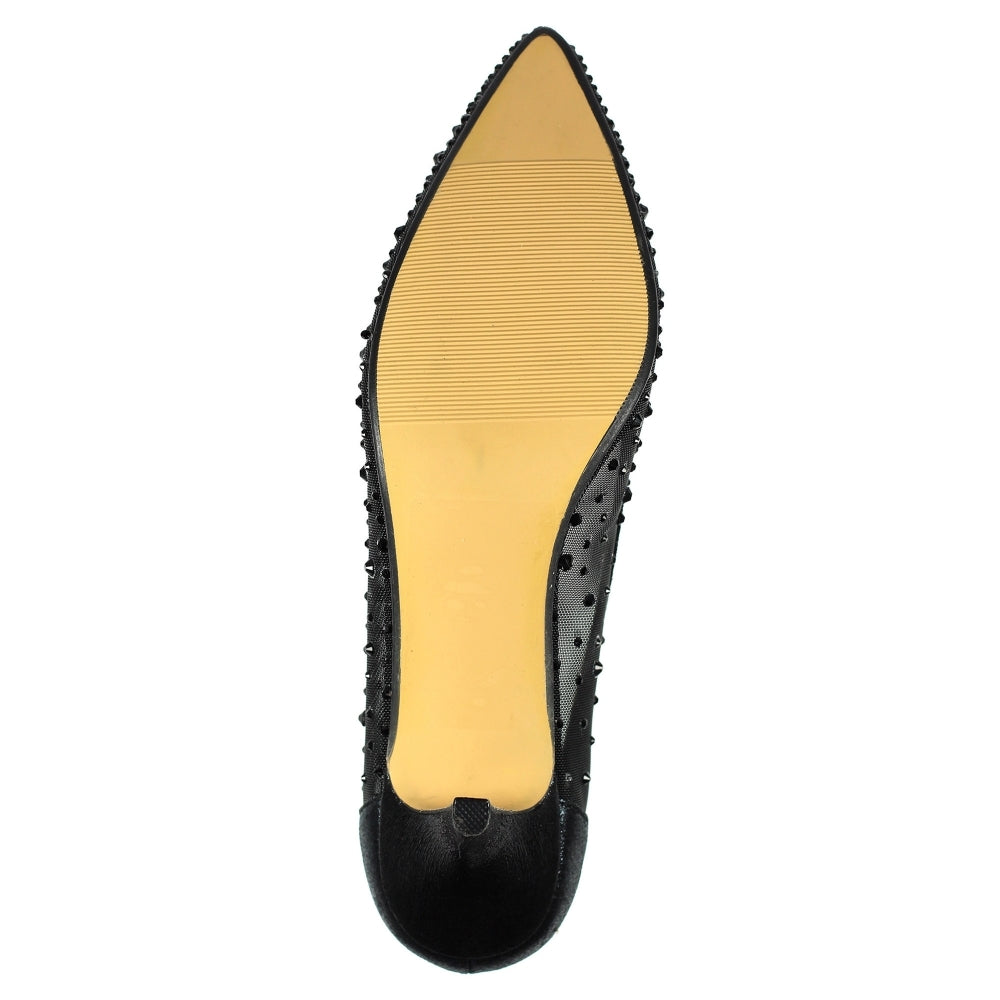 Lunar Alisha Black Low Heeled Court Shoe FLR559