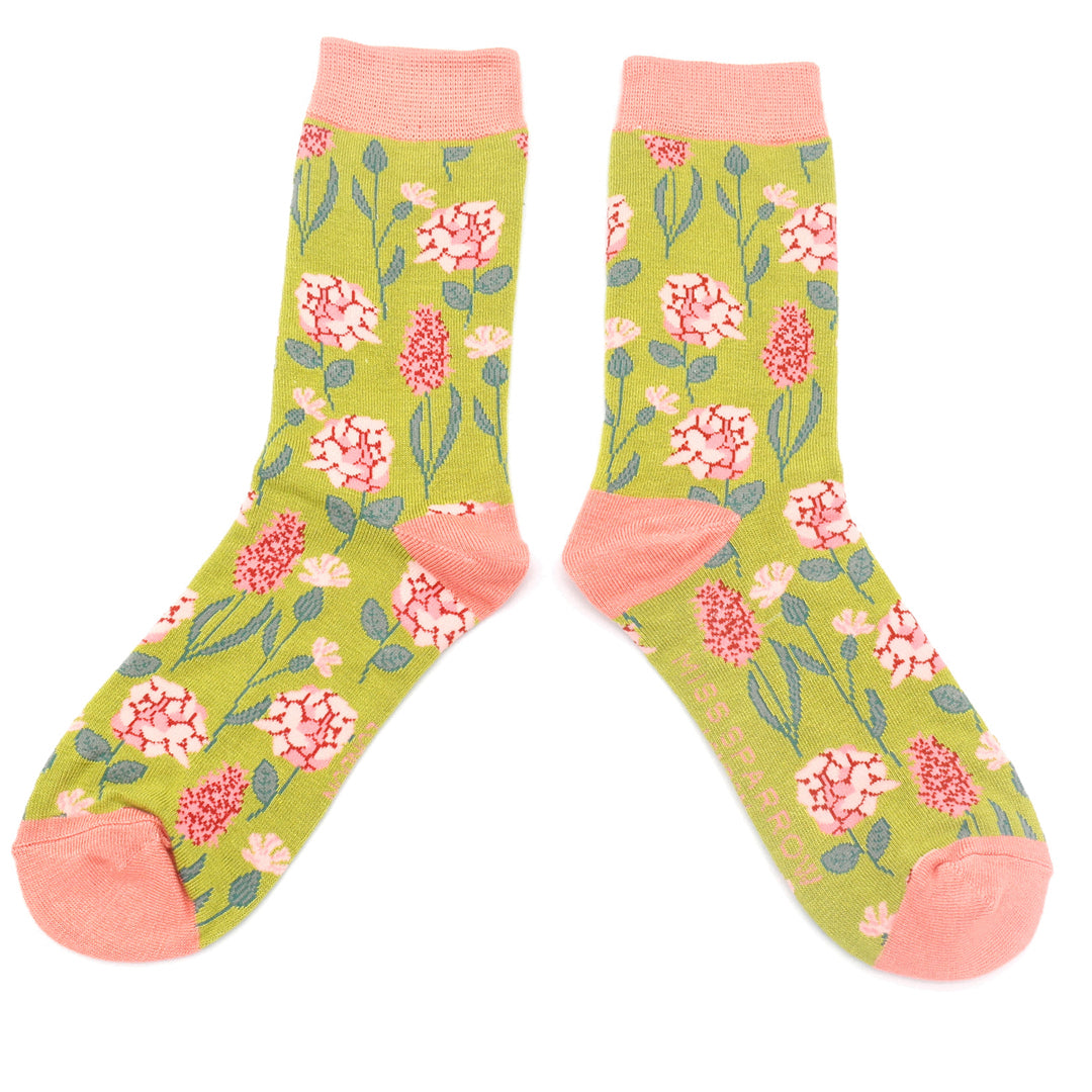 Miss Sparrow Botany Socks Olive