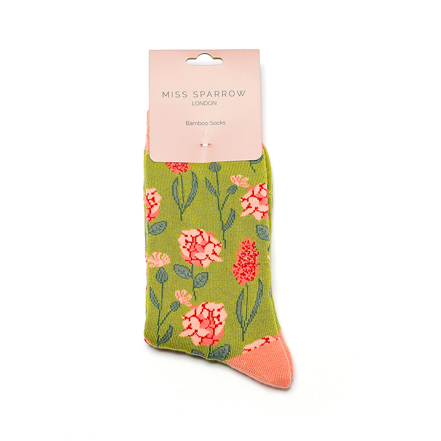 Miss Sparrow Botany Socks Olive