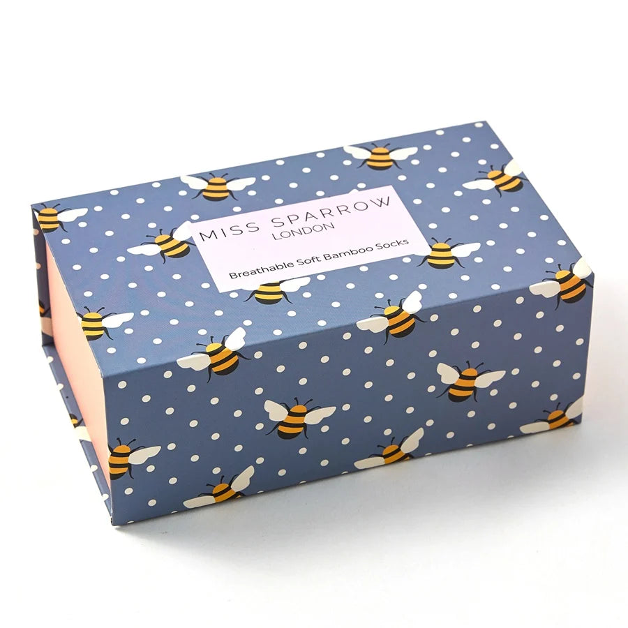 Miss Sparrow Bumble Bee Boxed Gift Socks