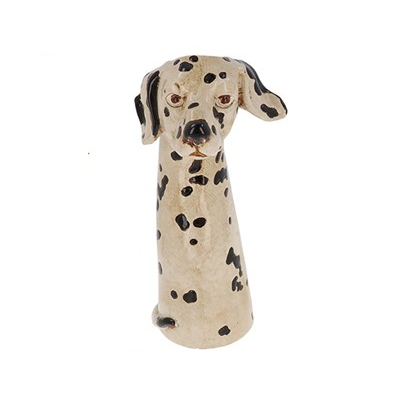 Village Pottery Dalmatian Dog Vase Ornament Multi