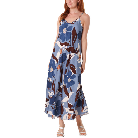 Bold Flower Print Cami Maxi Dress