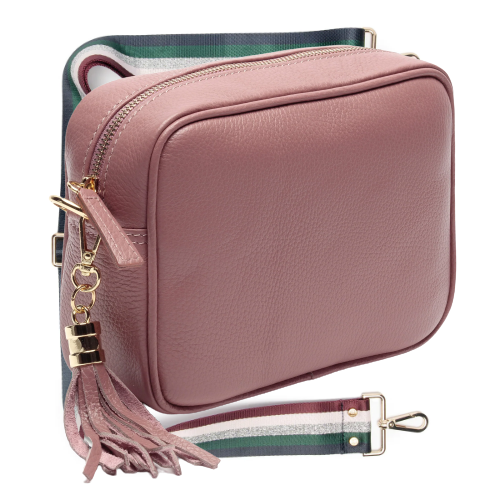 Elie Beaumont Dusty Rose Leather Crossbody Bag