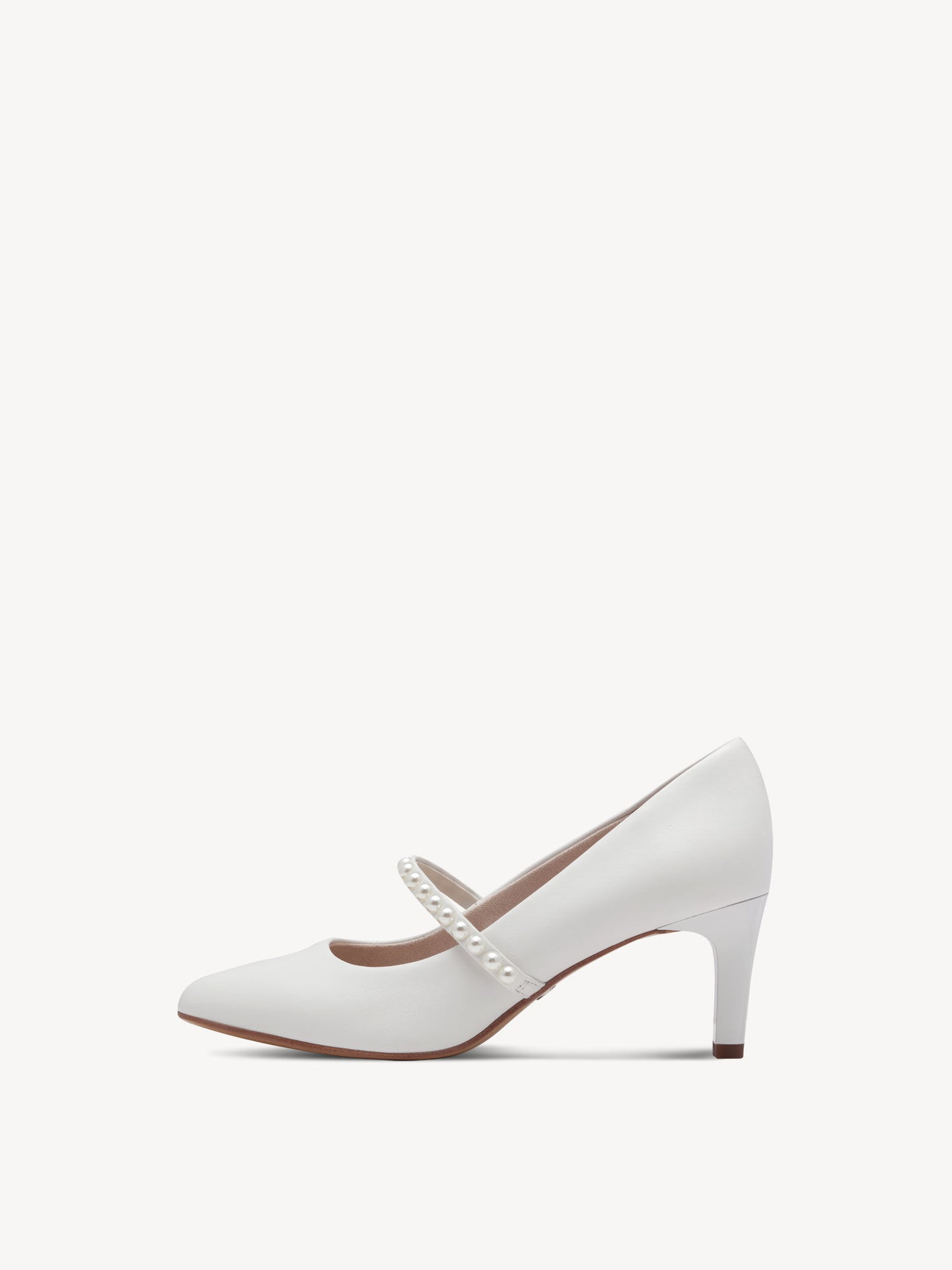 Tamaris White and Pearl Court Shoe