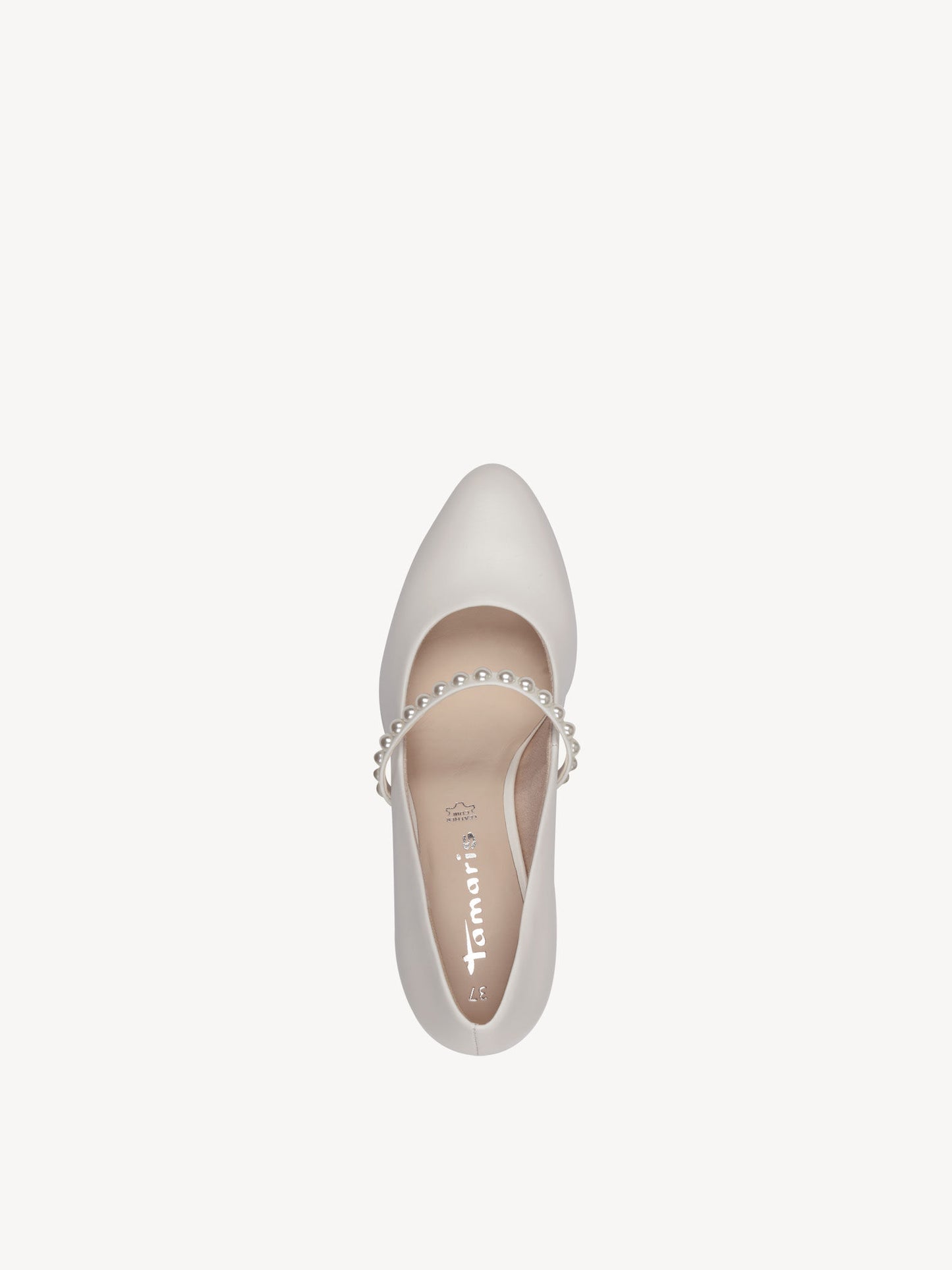 Tamaris White and Pearl Court Shoe