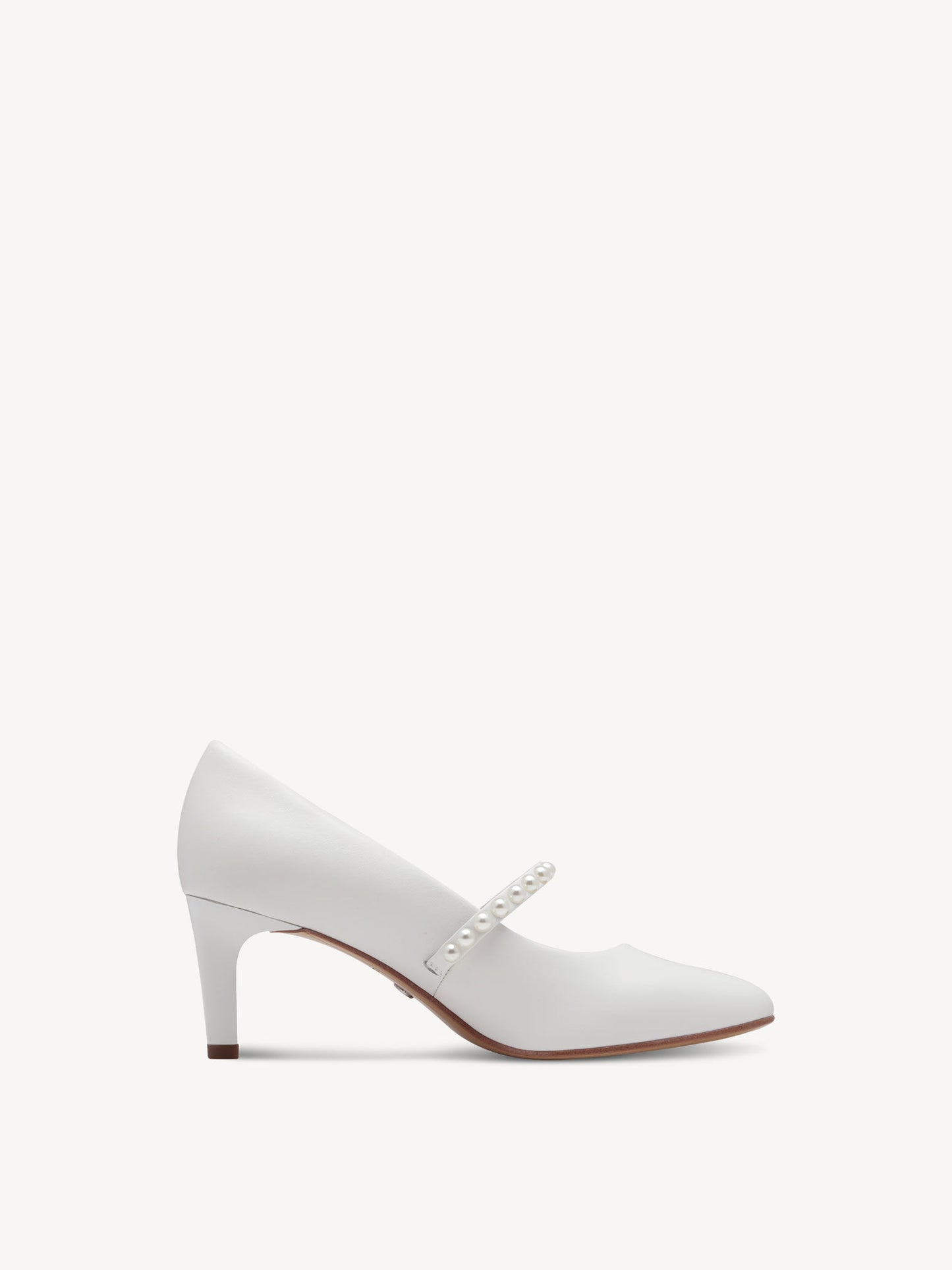 Tamaris White and Pearl Court Shoe