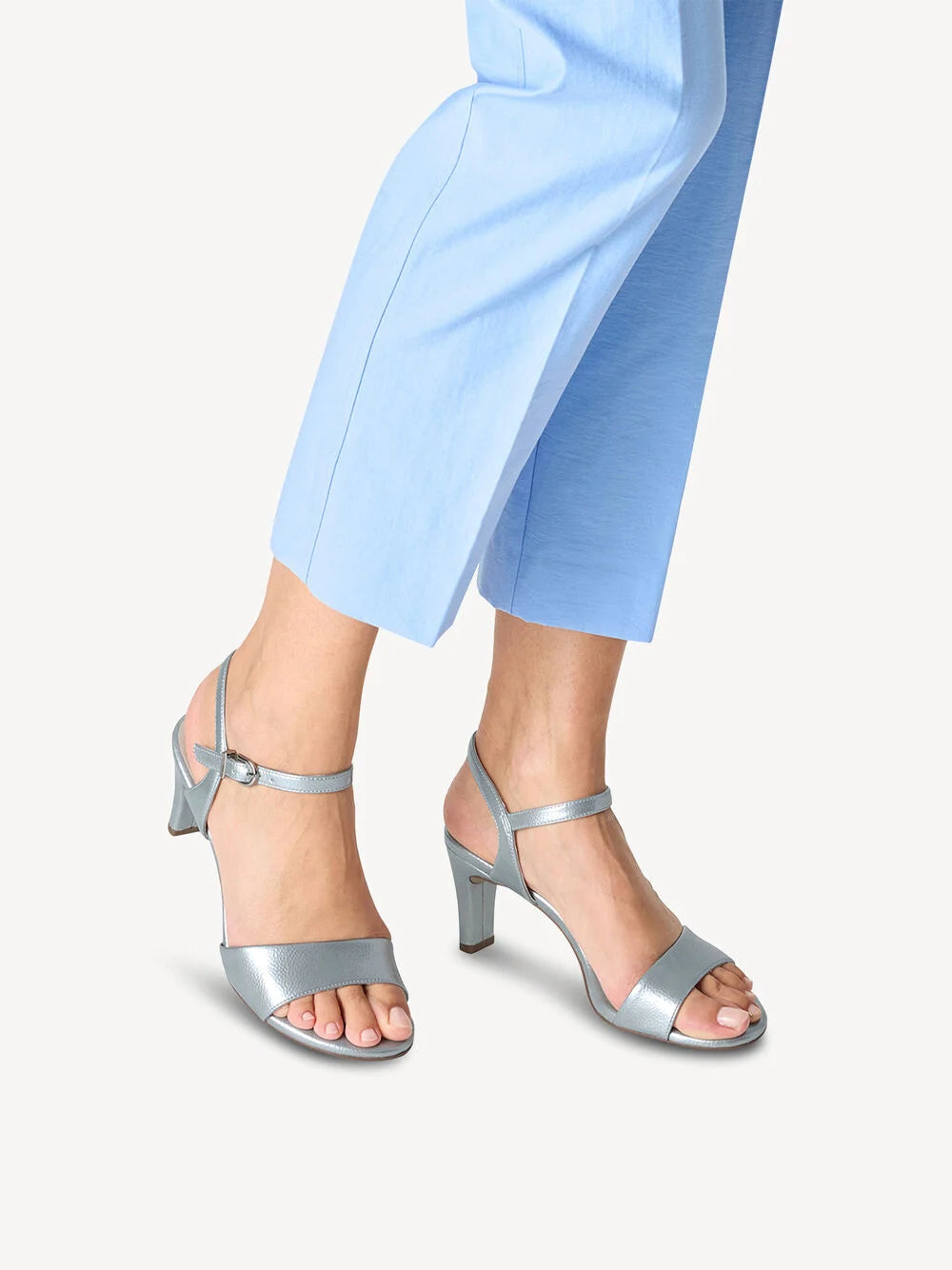 Tamaris 1-28008-42 Light Patent Blue Strappy Shoes