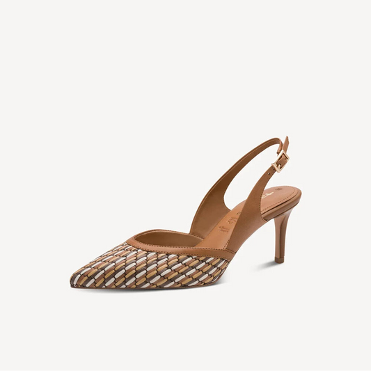 Tamaris 1-29625-46 Cognac Combo Weaved Sling Back