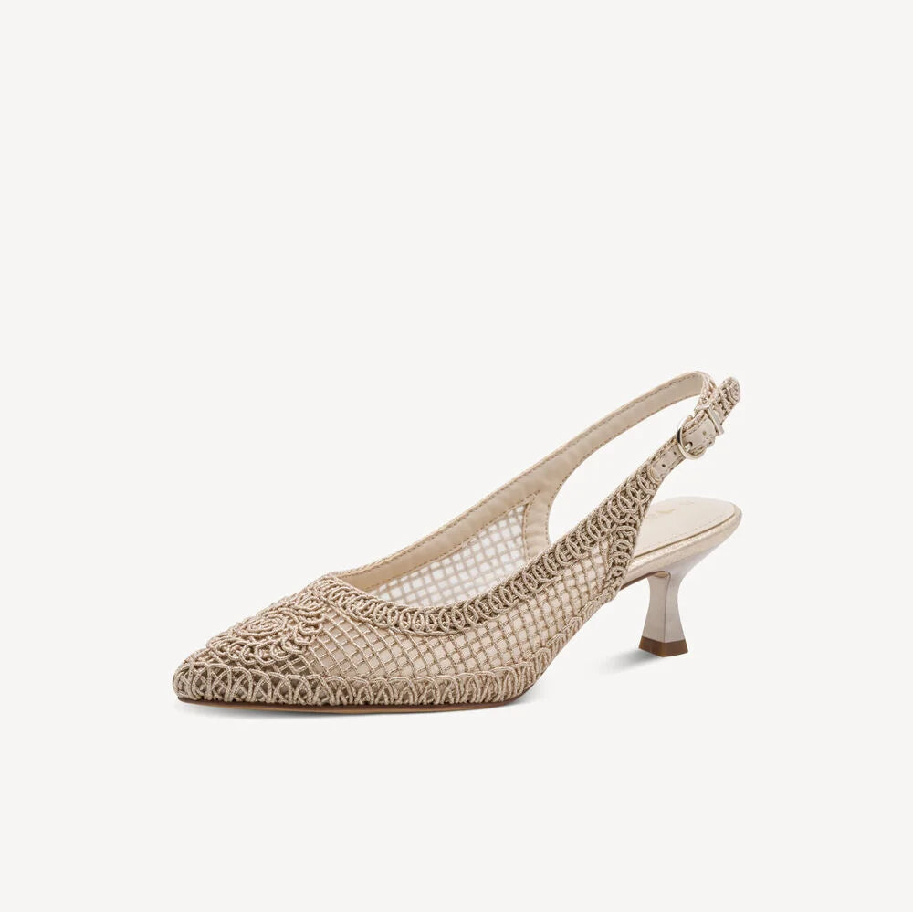 Tamaris 1-29626-46 Light Gold Weaved Sling Back