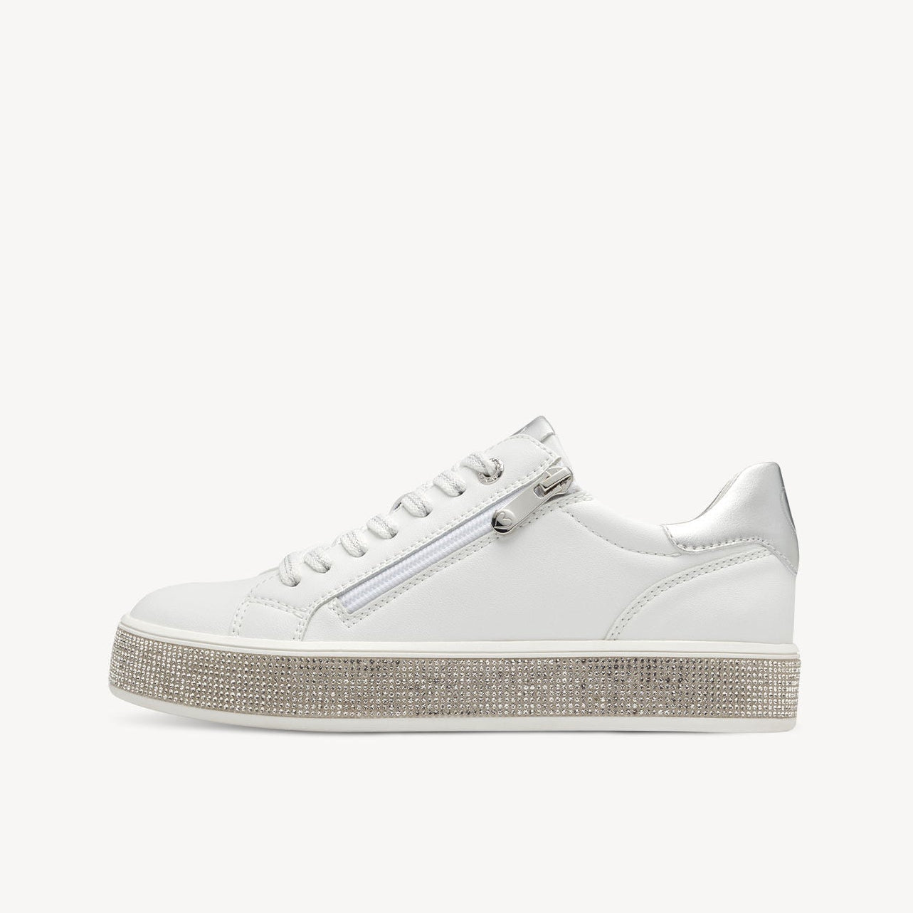 Marco Tozzi 2-23715 White and Diamante Trainer