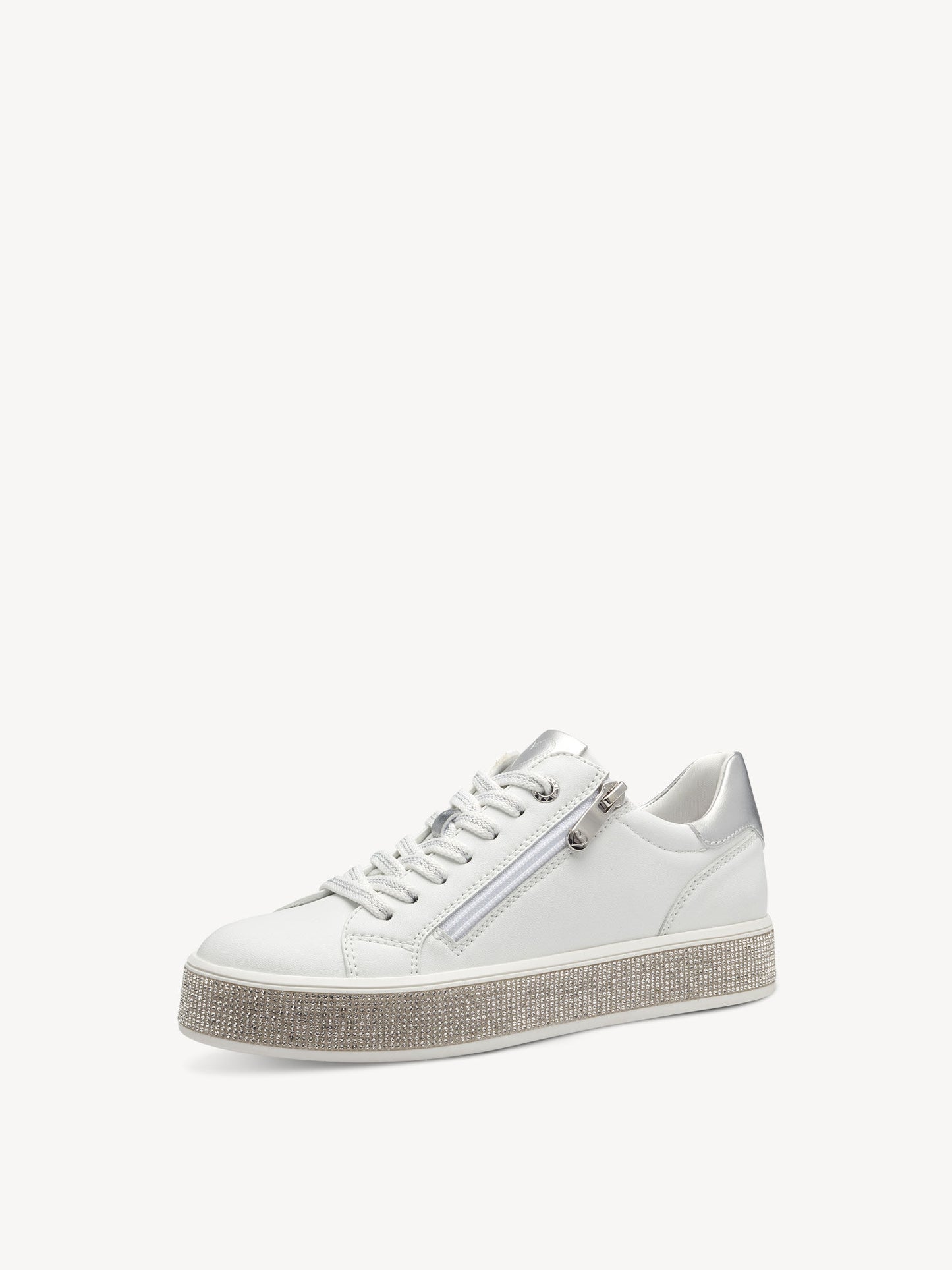 Marco Tozzi 2-23715 White and Diamante Trainer