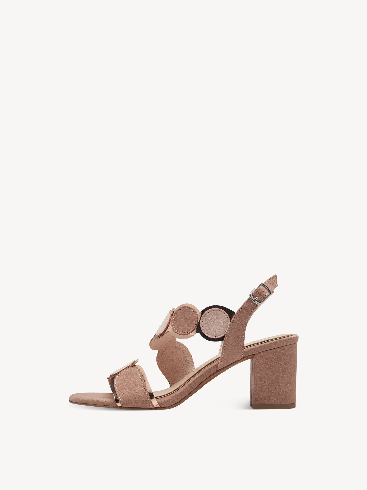 Marco Tozzi Nude and Rose Gold Healed Sandal