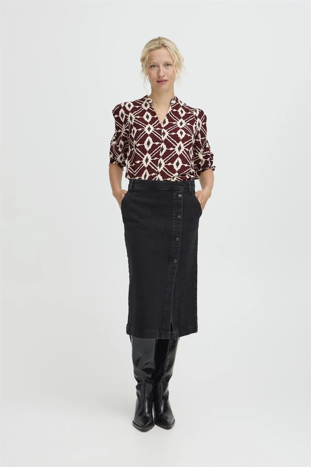 B.Young ByIKAIA V Neck Blouse