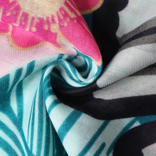 Butterfly Eco Floral Print Scarf in Teal Multi