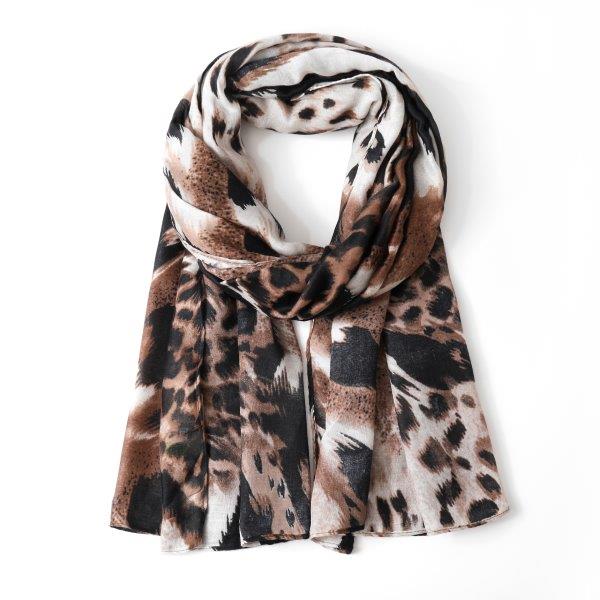 Butterfly leopard print scarf