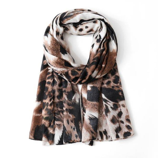 Butterfly leopard print scarf