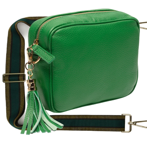 Elie Beaumont Emerald Leather Crossbody Bag