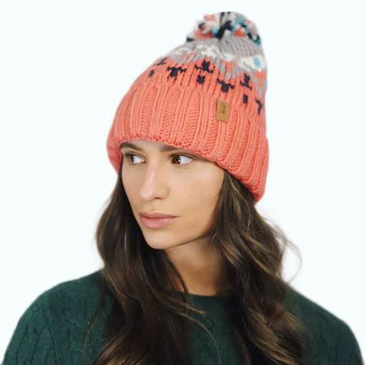 Colourful Knit Pom Pom Beanie Winter Hat