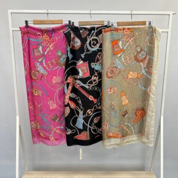 Malissa J GC20512 Tassel Print Scarf