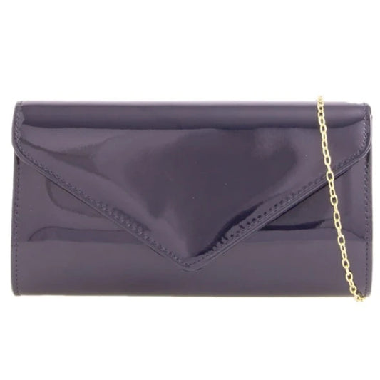 Koko Navy Patent Clutch Bag