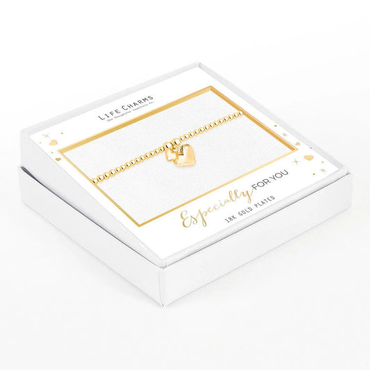 Life Charms Puffed Mixed Heart Bracelet B05G