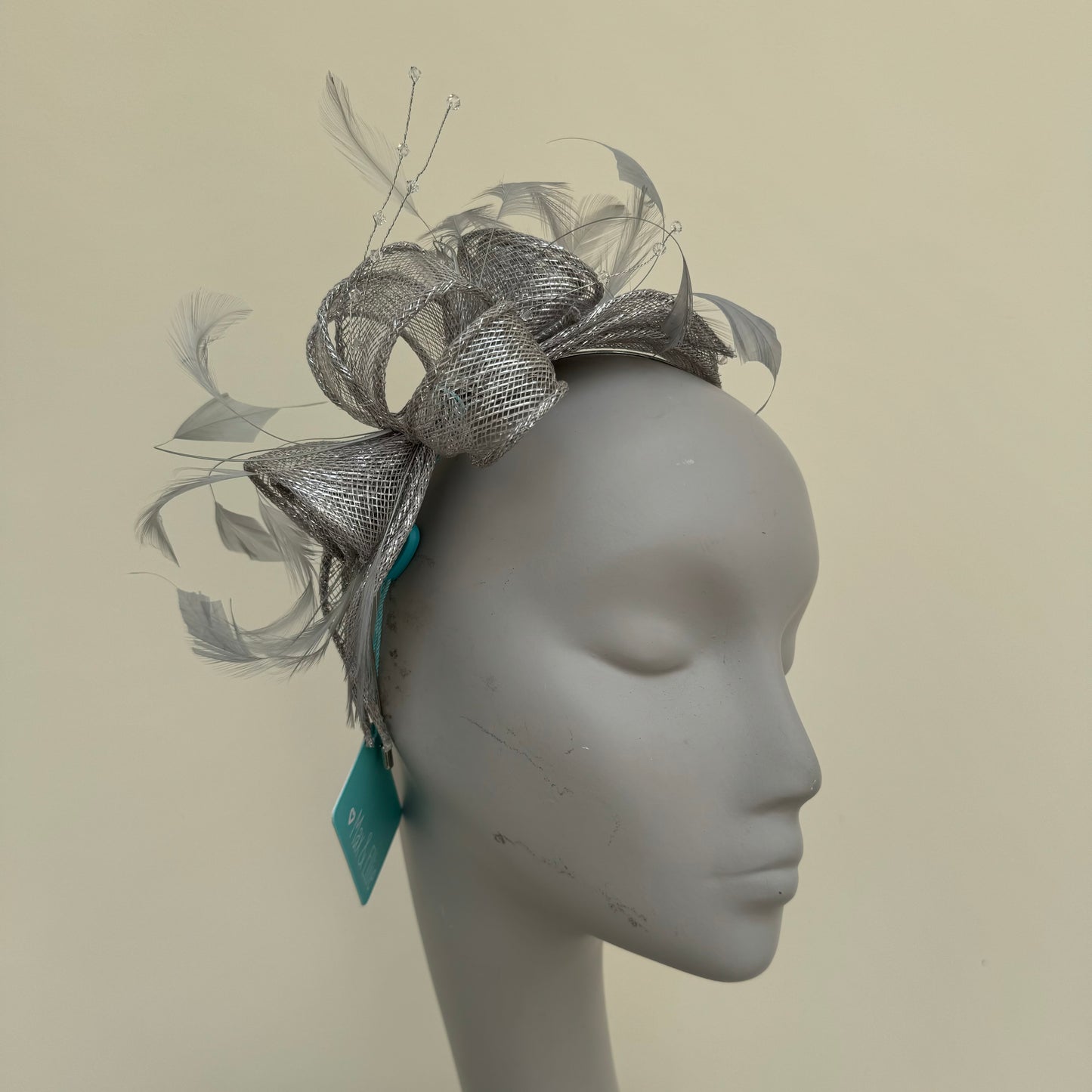 Max and Ellie CF1 Fascinator in Silver & Grey