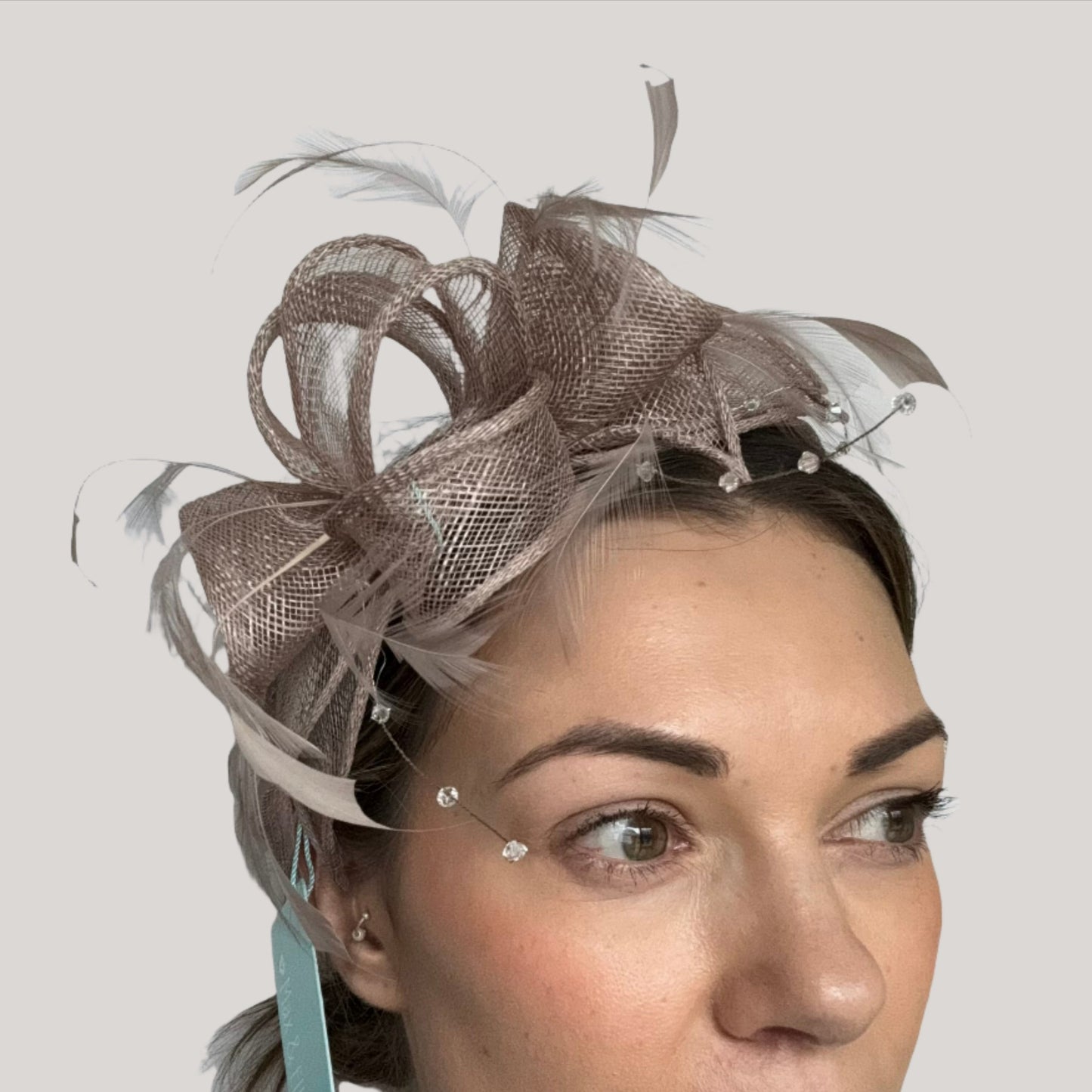 Max and Ellie CF1 Fascinator in Brown and Taupes