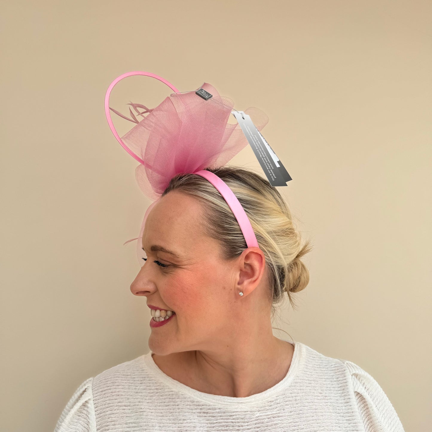 Pink Net Fascinator