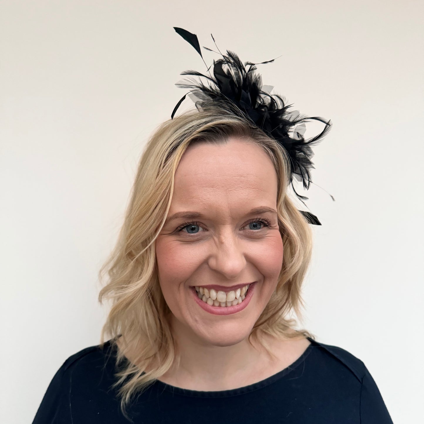 JBees PS14 Small Fascinator In Black