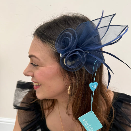 Max and Ellie OF4 Navy blue Small Clip Fascinator