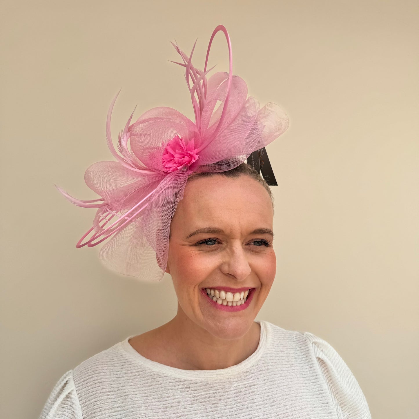 Pink Net Fascinator