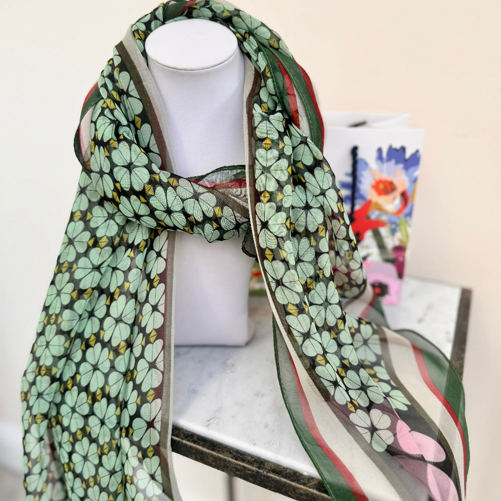 Clover Patter Chiffon Scarf