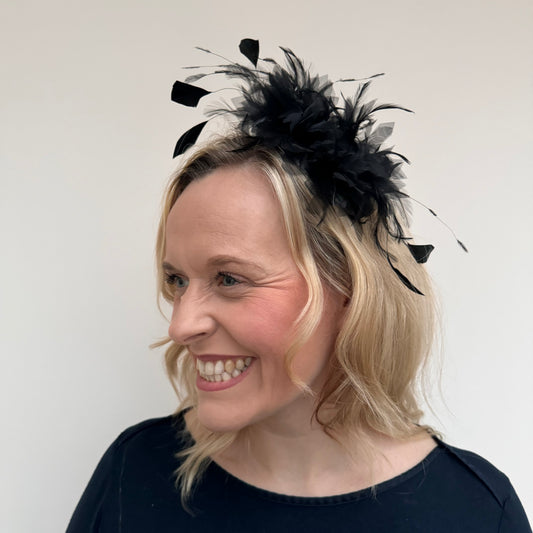 JBees PS14 Small Fascinator In Black