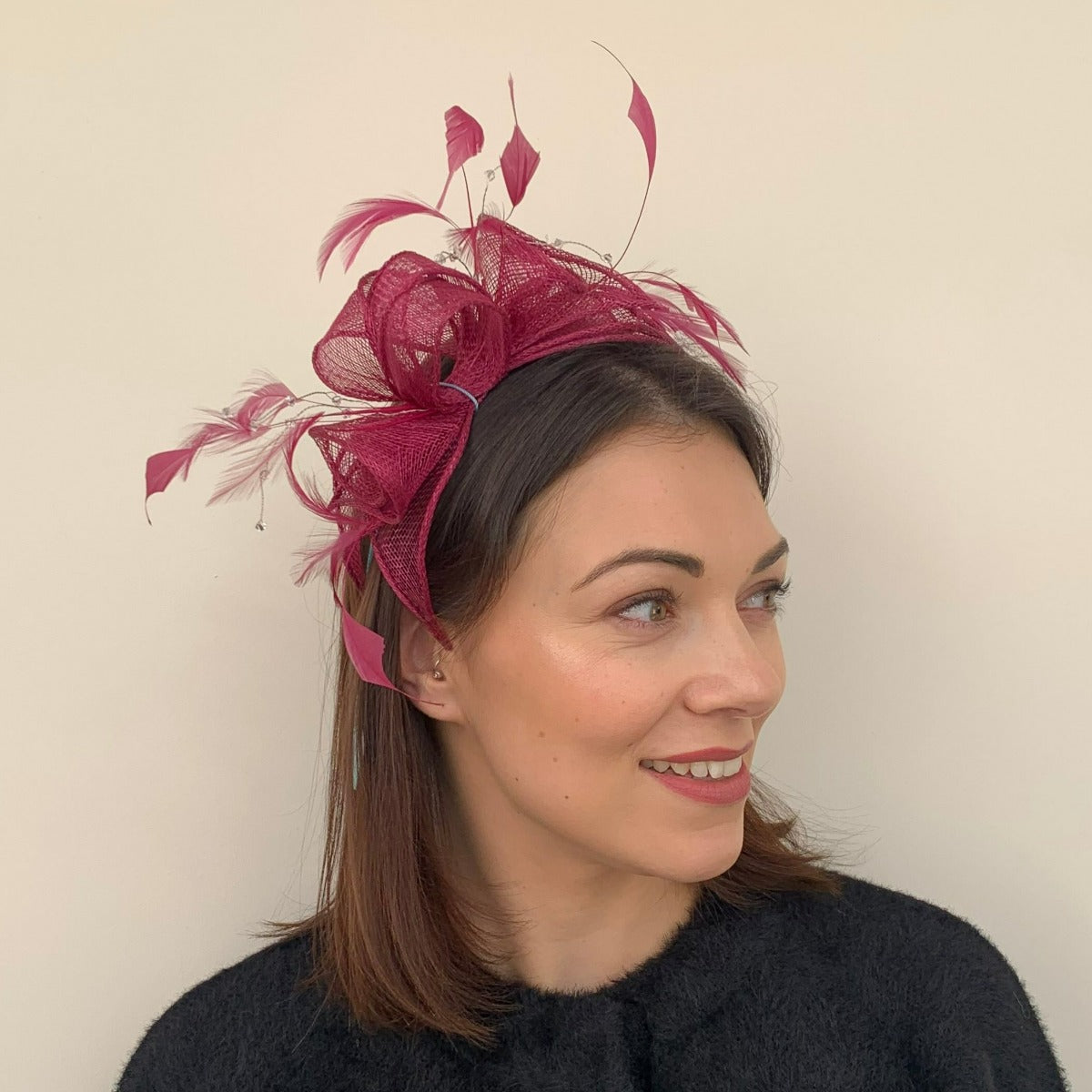 Max and Ellie CF1 Fascinator with Sparkle in Pinks