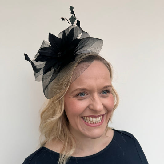 JBees 11788 Net Fascinator in black