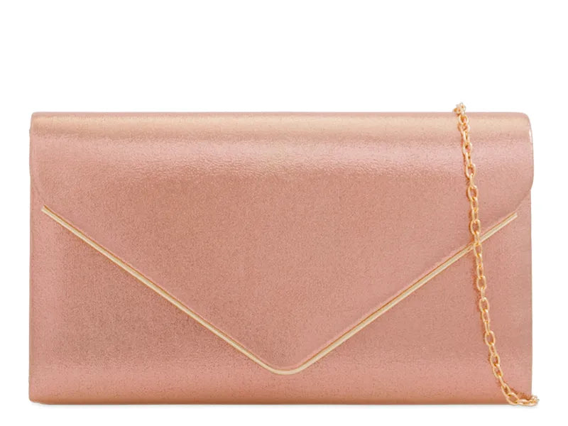 Koko 1616 Rose gold Metallic Clutch Bag