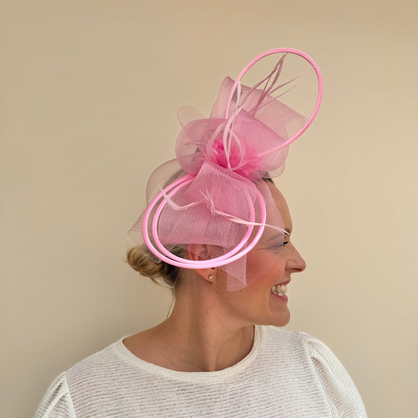 Pink Net Fascinator