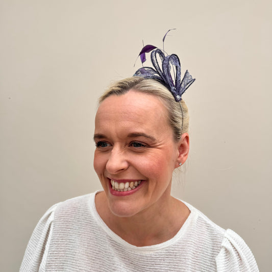 Max and Ellie KF1 Small Purple Fascinator