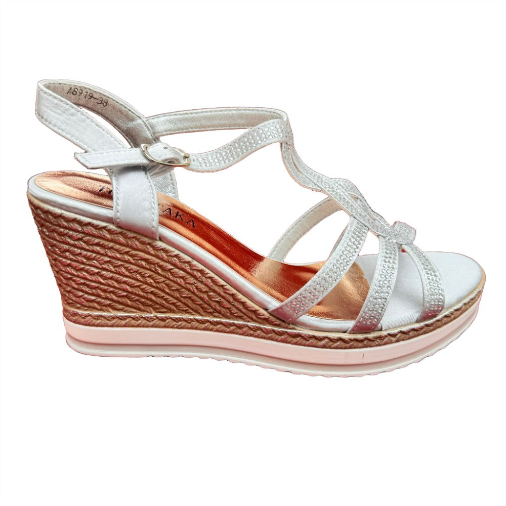 Top Staka Glitter Wedge Buckle Sandal