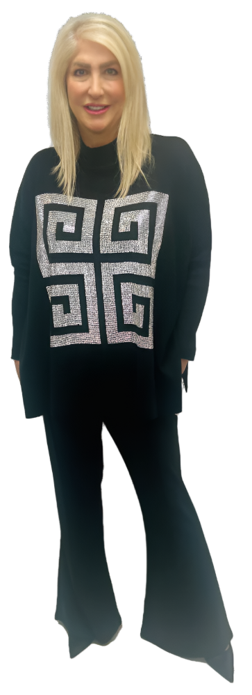 Malissa J WF2342 Square Shaped Jumper with Geo Stud Design