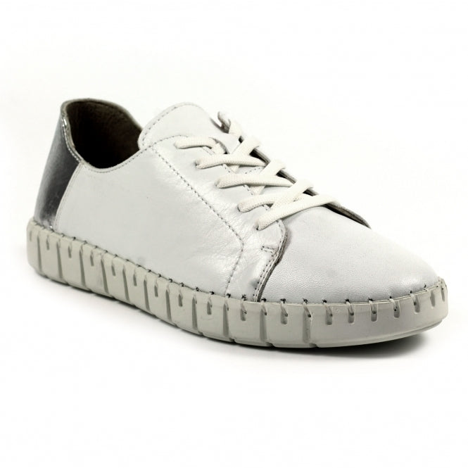 Lunar Kiera Silver Leather Trainer