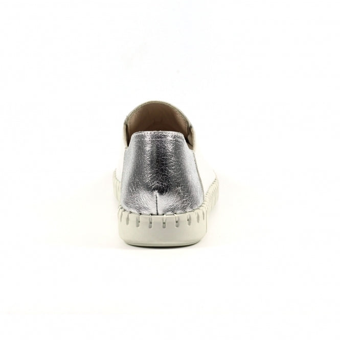 Lunar Kiera Silver Leather Trainer