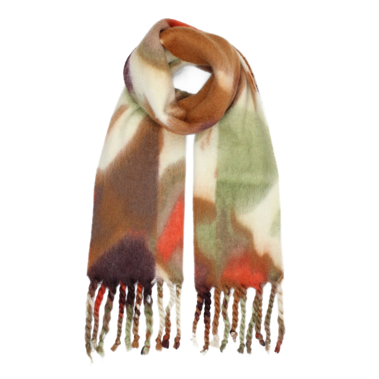 Boardmans Bonnie Fluffy Beige Abstract Scarf