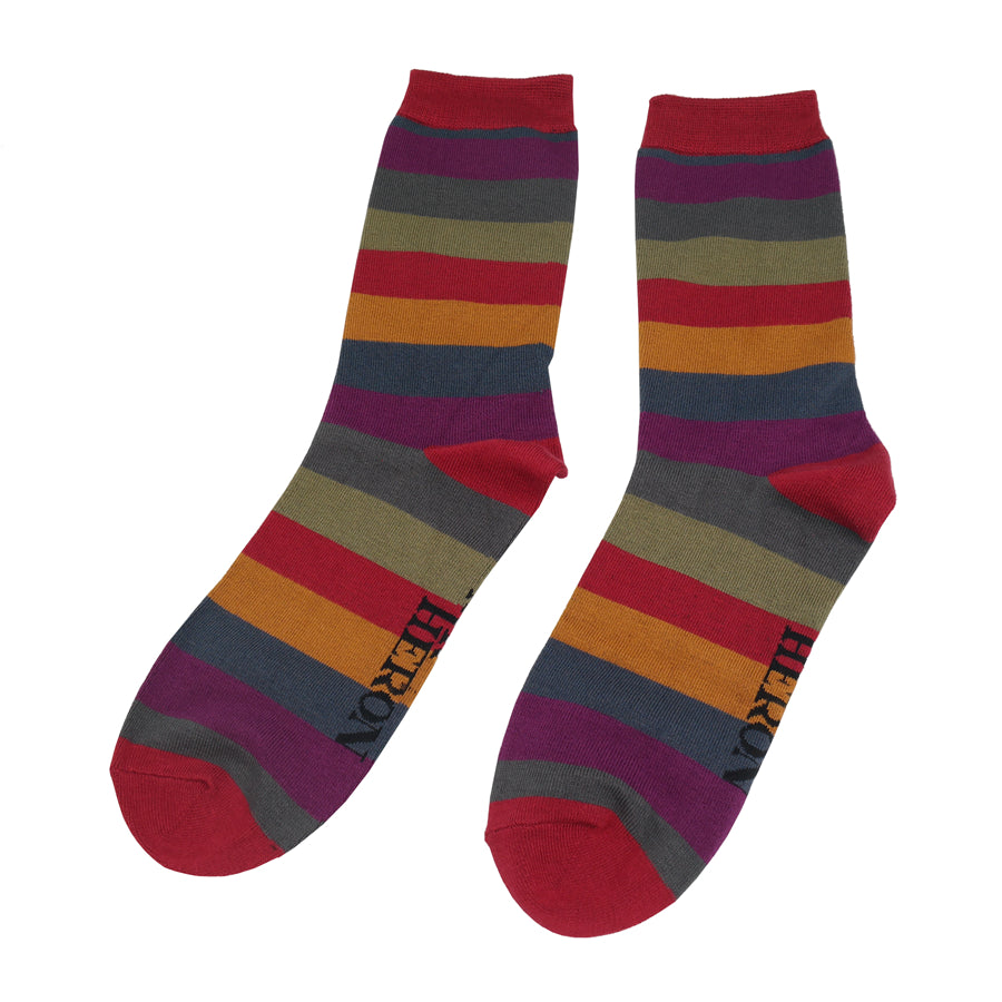 Mr Heron Stripe socks boxed