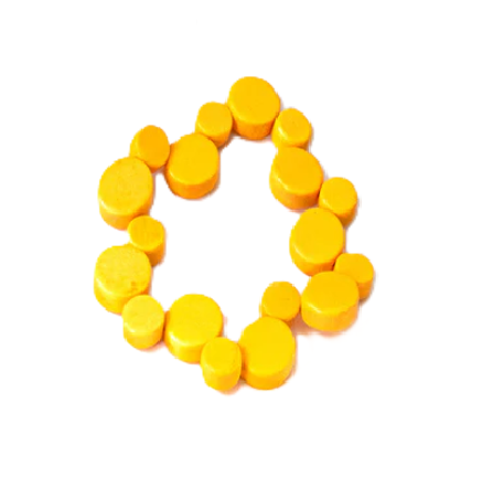 Lotus Feet HAB2C Mustard Yellow Wood Discs Bracelet