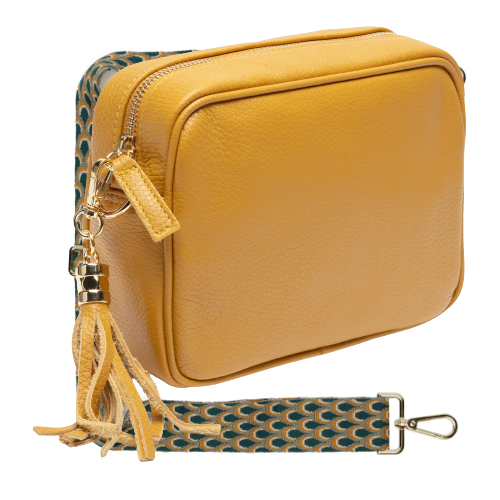 Elie Beaumont Mustard Leather Crossbody Bag